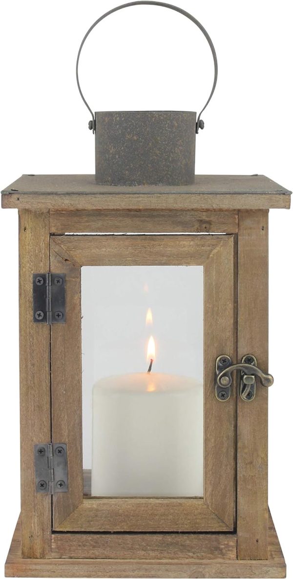 custom wholesale stonebriar sb-5174a decorative 11" wooden candle lantern, medium, brown oem/odm services