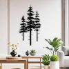 factory direct metal pine tree wall art decor, nature home decor, cedar tree metal sign, wall decorations for living room, nature forest metal decor, tree wall art, nature lover gift (black, small) volume discount