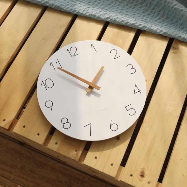 bulk purchase mooas flatwood wall clock,12" wood wall clock non-ticking sweep movement decorative wall clock battery operated wall clock for home living room kitchen bedroom office school (wood) trade price