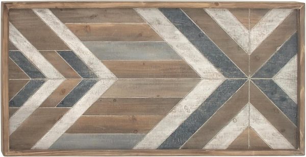 bulk purchase deco 79 wooden geometric handmade home wall decor southwestern wall sculpture, wall art 46" x 1" x 23", multi colored trade price