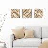 bulk purchase tatuo 3 pcs geometric wood wall art, modern slatted wood design wall decor, hanging abstract panels wall decor with 3d hollow craft art for home office kitchen living room bathroom (simple geometry) trade price