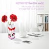 oem/odm services meant2tobe | milk carton vase - juice box planter design flower vase - cool lemon fruit home vase - a unique and artistic flower vase for small bunches - 2.7lx2.7wx9.75h in - red affordable bulk deals