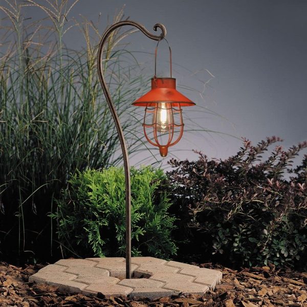custom wholesale yakii 2 pack solar lantern hanging waterproof outdoor metal solar lamp with warm white light decorate for yard garden pathway patio porch decor (red) oem/odm services