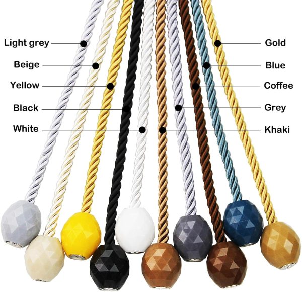 bulk purchase strong magnetic curtain tiebacks white 2 pack decorative tie backs outdoor curtain rope tiebacks elegant curtain holdbacks for drapes factory discount