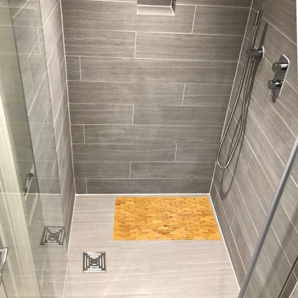 manufacturer direct natural bamboo bath mat, wooden door mat kitchen floor bath rug, bathroom shower and tub mats, wooden bath mat for shower, bath, spa or sauna (16 x 24 inch) trade price
