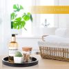 wholesale direct bathroom counter tray wooden decorative tray round perfume tray kitchen soap organizer vanity storage for candle, sink, home decor, 9 inch, black bulk purchase at factory prices