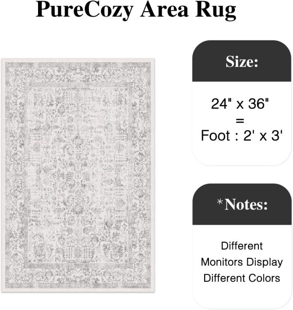global sourcing grey area rug 2x3 entryway rug kitchen vintage living room carpet indoor bedroom rug washable distressed rug gray floral door mat retro accent throw rug for office dining room bathroom oem/odm services