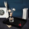 wholesale direct tasybox black serving tray, acrylic decorative serving trays with handles for kitchen dining room table ottoman vanity countertop 16" x 12" bulk purchase at factory prices