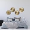 factory direct hicarer 4 pcs 12" metal wall art wall decor sunburst hanging metal artwork wall decor wall art decorations for home living room office (gold) volume discount