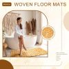 manufacturer direct 2 pcs bamboo shower mat wood bath mat bathroom bamboo rug non slip waterproof wooden shower mat with nonskid silicone pads for bathroom floor spa bathtub kitchen(24 x 16 inches) trade price