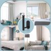 bulk purchase 4 pack curtain holdbacks, metal curtain tiebacks, self adhesive no drill curtain holders, l shaped curtain hooks, no drill curtain tie backs for home office decorative curtain decor (black) factory discount