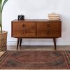 manufacturer direct ruggable kaden washable rug - perfect vintage area rug for living room bedroom kitchen - pet & child friendly - stain & water resistant - amber red 3'x5' (standard pad) trade price
