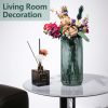 oem/odm services flower vase 7.6 inch green thickened glass vase for lego flowers,bookshelf,dinner table,office desktop,meeting room,bathroom,countertop,home christmas day decoration affordable bulk deals
