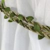 bulk purchase valea home curtain tiebacks ropes natural burlap rope holdbacks with artificial vines fake foliage ivy leaf for rustic wedding party home decorative curtain holders, set of 2 factory discount