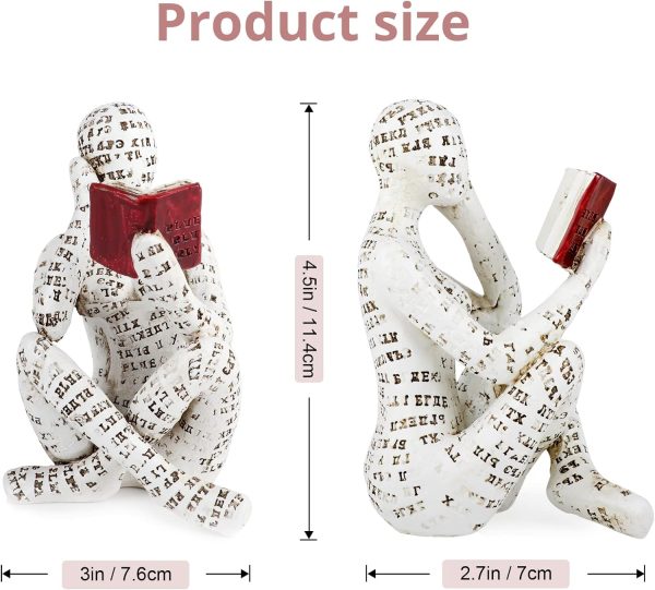 dropship from factory puthiac modern bookshelf decor - reading women figurine sculpture thinker statue - modern abstract home decor for living room, office, bedroom mass production supply
