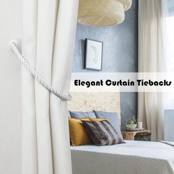 bulk purchase strong magnetic curtain tiebacks white 2 pack decorative tie backs outdoor curtain rope tiebacks elegant curtain holdbacks for drapes factory discount