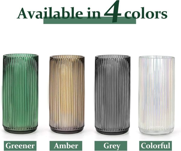 oem/odm services flower vase 7.6 inch green thickened glass vase for lego flowers,bookshelf,dinner table,office desktop,meeting room,bathroom,countertop,home christmas day decoration affordable bulk deals