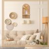 bulk purchase tatuo 2 pieces boho wooden rainbow wall shelves bohemian hanging shelf wall mount book shelf for living room bathroom bedroom classroom office nursery wall decor (classic) trade price