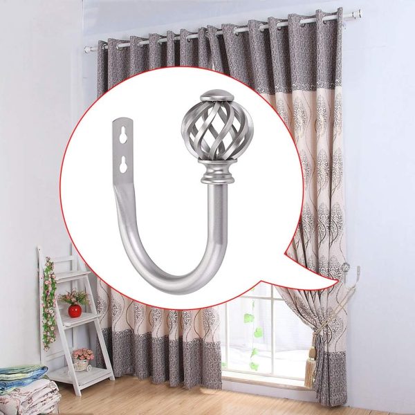 bulk purchase sumnacon set of 2 metal curtain holdbacks - wall mounted drapery tiebacks with screws, decorative window treatment holdbacks for bedroom livingroom office, silver factory discount
