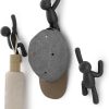competitive pricing umbra buddy wall hooks – decorative wall mounted coat hooks for hanging coats, scarves, bags, purses, backpacks, towels and more, set of 3, black one-stop wholesale
