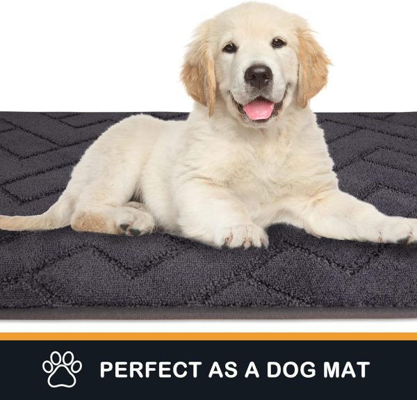 global sourcing purrugs dirt trapper door mat 20" x 31.5", non-slip machine washable entry rug, shoe scraper, dog door mat, super absorbent welcome mat for front & back door, muddy wet shoes & paws oem/odm services