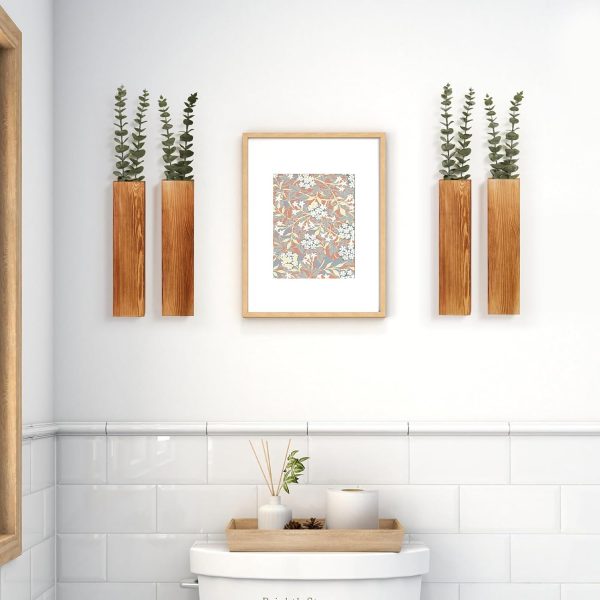 bulk purchase wood wall planters with artificial eucalyptus, modern farmhouse wall decor for living room, bedroom, bathroom, wooden pocket hanging wall vase with faux plant decor (4 pack) trade price