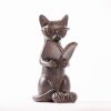 dropship from factory young's inc. cat figurine - cute cat statue - whimsical cat decor for cat lovers - cat collectibles and meditation decor - cat with eye glasses - 4'' l x 3'' w x 5'' h mass production supply