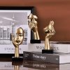dropship from factory 3 pcs thinker small statue, golden black abstract art sculpture modern home decora shelf decor knick knacks desktop decor christmas tv stand decor new year gift (3 pcs gold) mass production supply