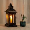 custom wholesale decorkey candle lantern decorative indoor & outdoor, christmas vintage metal hanging lanterns decor for front porch home patio wedding party, halloween decorations (black with copper brush) oem/odm services