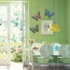 factory direct 3 pack metal butterfly wall art outdoor decor, butterflies spring wall sculpture hanging metal wall decorations for garden, patio, fence, yard, living room, bedroom volume discount