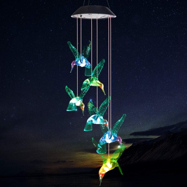 producer to buyer six foxes wind chime, solar hummingbird wind chimes outdoor/indoor(gifts for mom/momgrandma gifts/birthday gifts for mom) outdoor decor,yard decorations,memorial wind chimes,mom's best gifts discounted pricing