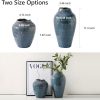 oem/odm services blue ceramic vase for home decor,7.8 inch flower vase，decorative blue vase for pampas grass，modern art texture vase for home entryway living room dining table farmhouse office decor-blue affordable bulk deals