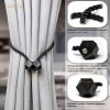bulk purchase magnetic curtain tiebacks- upgrade 2022 with a thicker twist rope & strong magnet tieback window treatment holdbacks draperies holders decorative drape handmade tie back (black, 2) factory discount