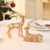 dropship from factory 2pcs resin reindeer figurines for christmas decor gold tabletop reindeer statues small decorative deer figurines for indoor christmas tabletop mantle decorations mass production supply