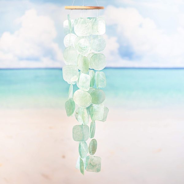 producer to buyer solange & frances wind chimes for outside – gifts for mom, ideal gifts for women who have everything, turquoise capiz shell windchimes, gardening gifts for grandma, indoor decor discounted pricing