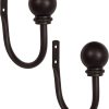 bulk purchase kenney kn74814 chelsea ball end steel curtain holdbacks for curtains and drapes, 2-pack, weathered brown factory discount