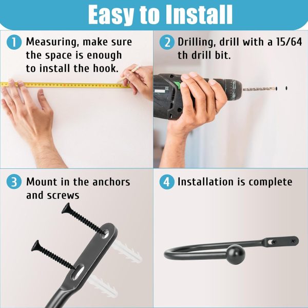 bulk purchase vrss wall mount curtain tiebacks drapery holdbacks curtain holdback hooks simple style (2pcs black) factory discount