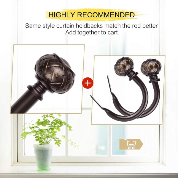 bulk purchase szximu curtain holdbacks set of 2, window treatment holdbacks wall mounted drapery hooks with netted texture finials, bronze factory discount