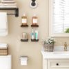 bulk purchase fixwal small floating shelves, 5x5 inches wall shelf set of 4, rustic wood small wall mounted shelves for bedroom, living room, kitchen, bathroom decor (dark carbonized black) trade price