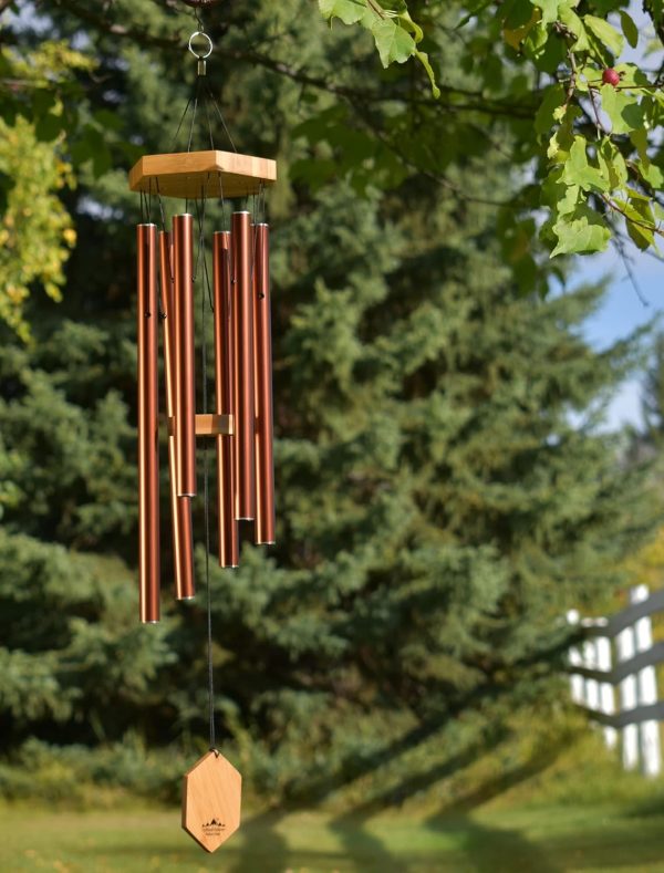 producer to buyer upblend outdoors wind chimes for outside - deep tone wind chimes, windchimes outdoors, memorial, sympathy, loss of loved one, gifts for women, ideas for mom, grandma, outdoor porch, 29" copper red discounted pricing