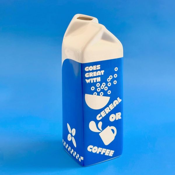 oem/odm services ban.do vintage inspired rise and shine decorative ceramic vase, unique home/kitchen/office accent, oat milk affordable bulk deals