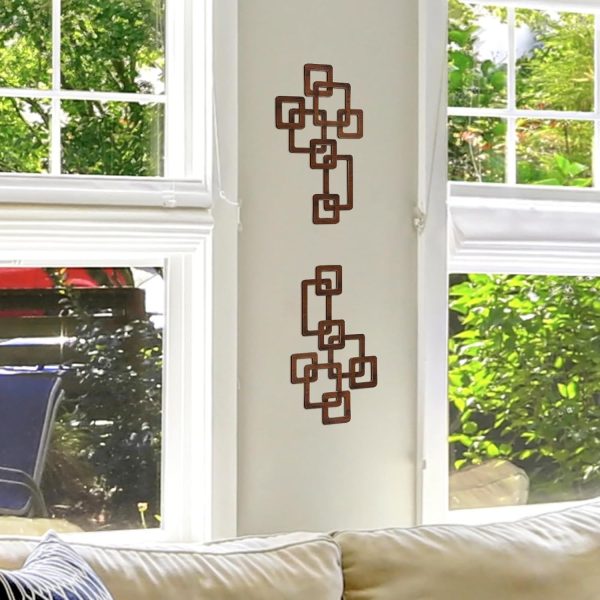 bulk purchase croblissful 2 pcs wooden mid century modern wall decor 3d mid century modern elegance wall accents vintage abstract geometric panels wall art for home room(classic style,brown) trade price