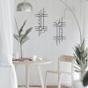 factory direct zexuiru 2 set bling metal wall art jeweled crystal hang wall decor rhinestone diamond iron abstract wall sculpture black volume discount