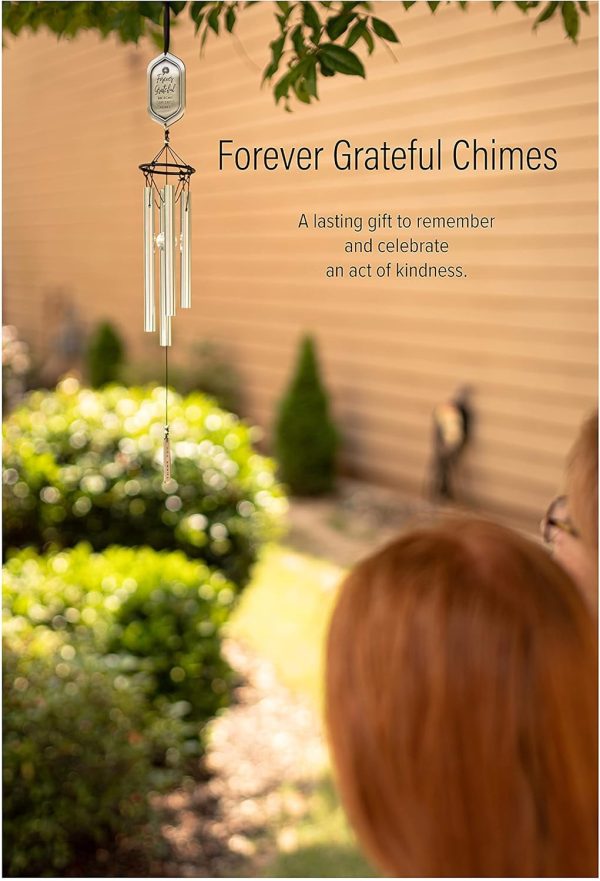 producer to buyer forever grateful wind chime with engraved thank you message - unique gift of gratitude/appreciation gift/thank you gift for special friend/family/coworkers/teachers/mentor discounted pricing