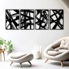 factory direct zzbakress 4 pieces abstract metal wall art, minimalist art decoration, paintings wall decor, 3d structure sculptures decor for living room bedroom bathroom office (black style 1) volume discount