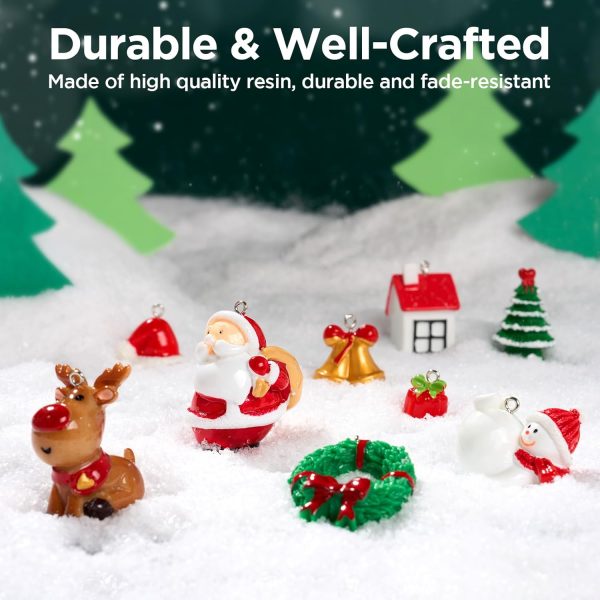 dropship from factory mini christmas ornaments, sooez set of 24 cute miniature resin christmas tree ornament figures advent calendar fillers, durable & well-crafted 3-d figurines with gold loops for easy hanging mass production supply