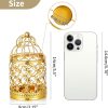custom wholesale 6 pcs small metal tealight hanging birdcage lantern, vintage decorative centerpieces of wedding, party, gold oem/odm services