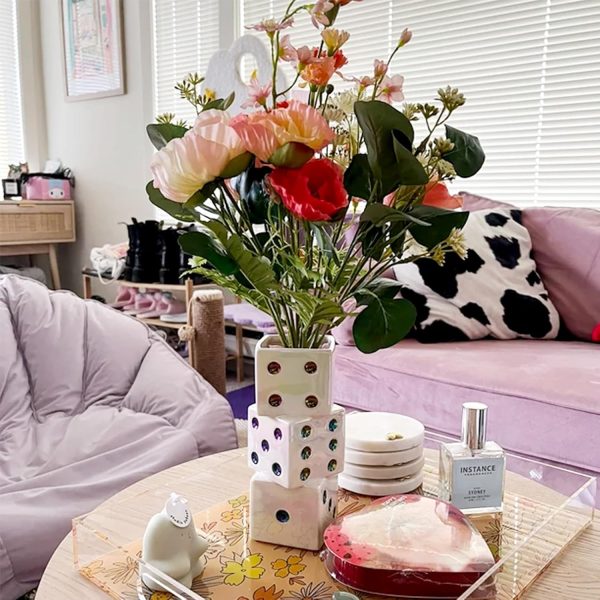 oem/odm services ceramic dice vase - unique decor for dried flowers, rose, pampas grass - stunning design for any modern space for inspiring smiles affordable bulk deals