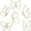 factory direct hotop 6 pieces metal butterfly wall decor metal wall art heart hanging decorations wire flowers decor wall decals for kitchen bathroom indoor outdoor wedding birthday party (gold,butterfly) volume discount