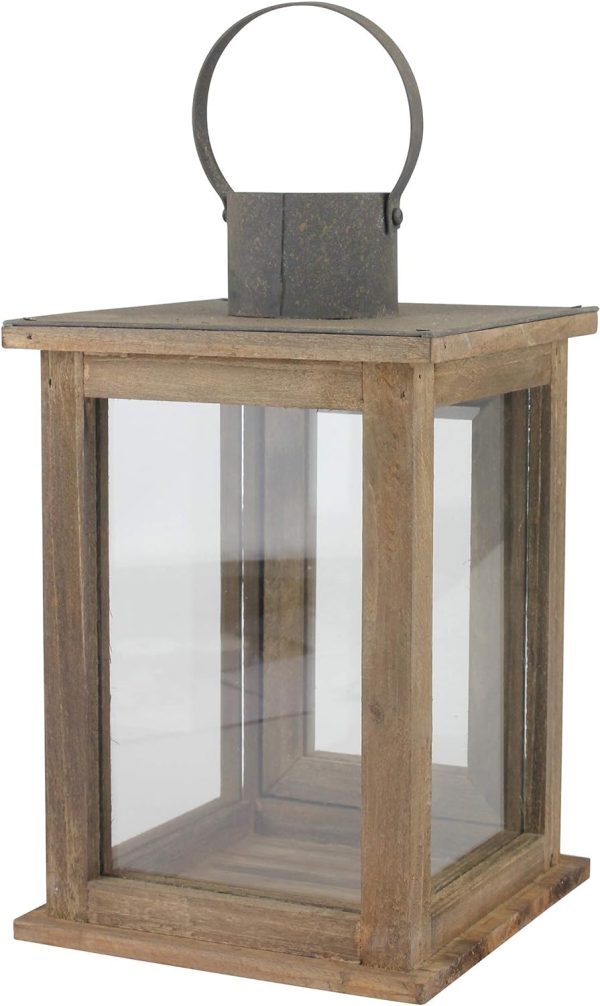 custom wholesale stonebriar sb-5174a decorative 11" wooden candle lantern, medium, brown oem/odm services